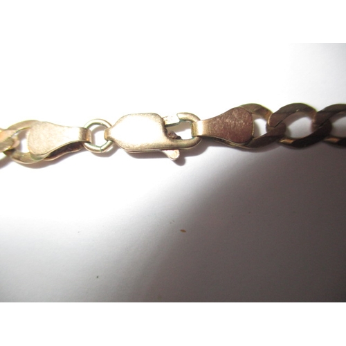 59 - A 9ct yellow gold flat curb link necklace, approx. linear length 52cm, approx. weight 14g, in useabl... 