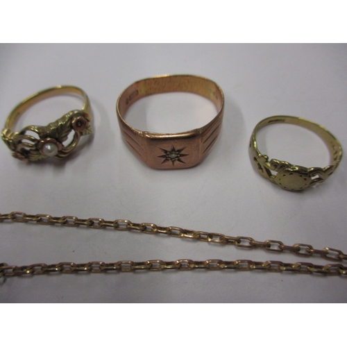 64 - A parcel of 9ct gold jewellery items, to include a rope bracelet, all in used condition, approx. gro... 