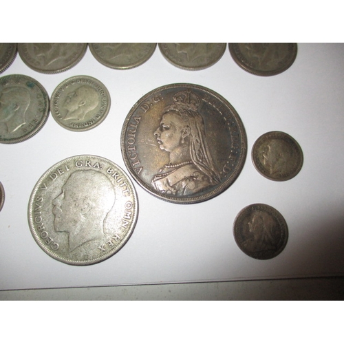 217 - A parcel of pre-decimal silver and part silver coins, approx. parcel weight 498.5g, all in circulate... 