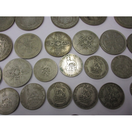 217 - A parcel of pre-decimal silver and part silver coins, approx. parcel weight 498.5g, all in circulate... 