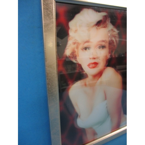 352 - A framed 3d image of Marilyn Monroe, approx. image size 29x20cm