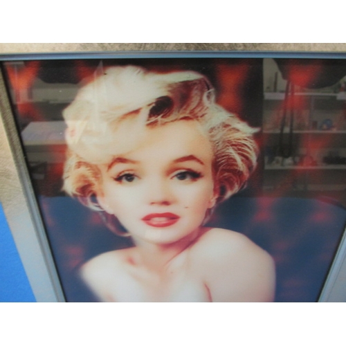 352 - A framed 3d image of Marilyn Monroe, approx. image size 29x20cm