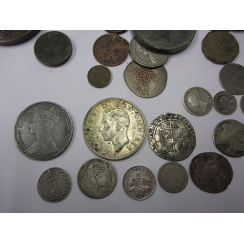 218 - A parcel of antique and later coins, to include silver and part silver examples, all in circulated c... 