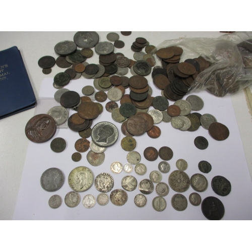 218 - A parcel of antique and later coins, to include silver and part silver examples, all in circulated c... 