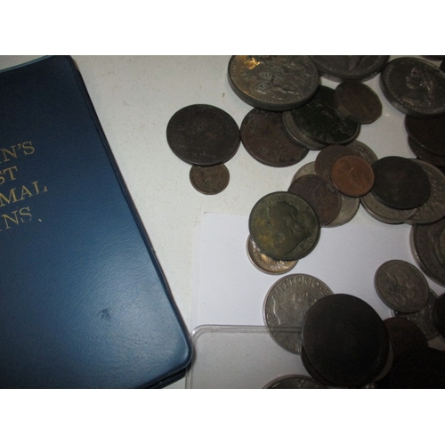 218 - A parcel of antique and later coins, to include silver and part silver examples, all in circulated c... 