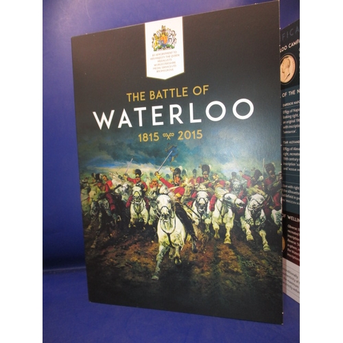 183 - Battle of Waterloo collectors coin set in presentation folder, to include 1 gold example