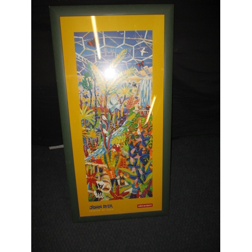 353 - A framed John Dyer Eden Project poster, approx. frame size 102x51cm, in good useable pre-owned condi... 