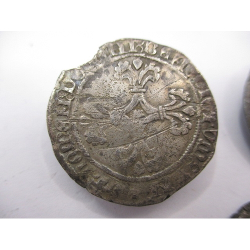 201 - Three silver hammered coins, to include a Charles Bold Double Patard c1460 and an Elizabeth I shilli... 