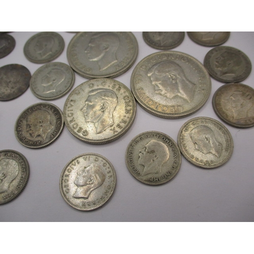 209 - A parcel of silver and part silver coins, all in circulated condition, some very worn, approx. gross... 