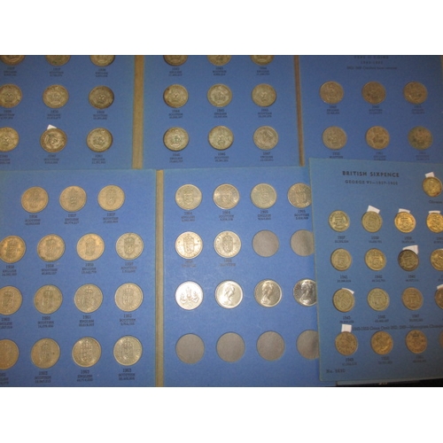 220 - A parcel of pre-decimal coin in collectors folders, to include silver and part silver examples, all ... 