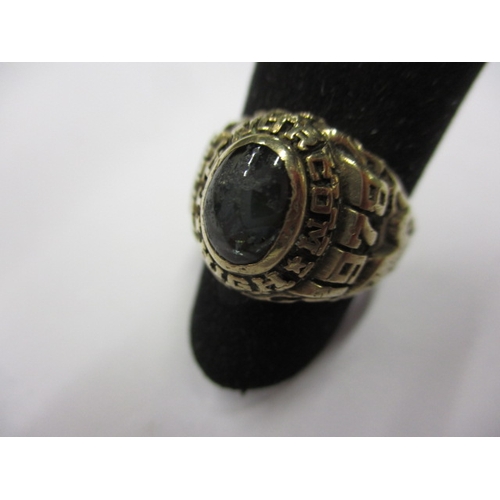 16 - An American 10ct yellow gold college ring, dated 1978, in useable pre-owned condition, approx. weigh... 