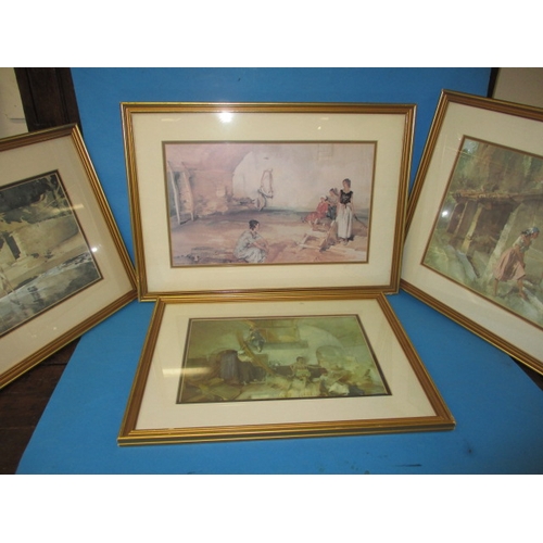 349 - Sir William Russell Flint, four 1980s limited edition prints, each with label verso, approx. frame s... 