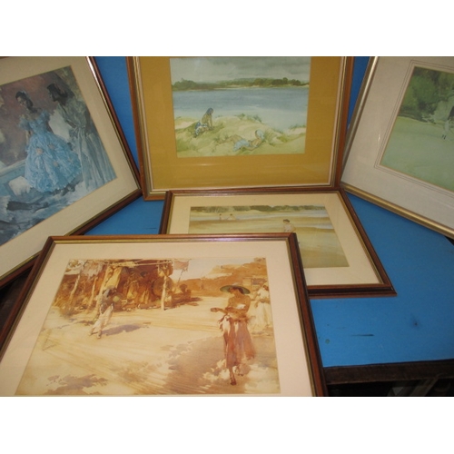 348 - Sir William Russell Flint, five prints, frame size of largest 53x42cm, all in useable pre-owned cond... 