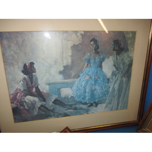 348 - Sir William Russell Flint, five prints, frame size of largest 53x42cm, all in useable pre-owned cond... 