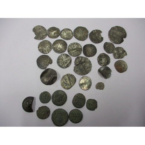 207 - A parcel of Roman and later silver and bronze coins and some tokens, all in circulated condition, va... 