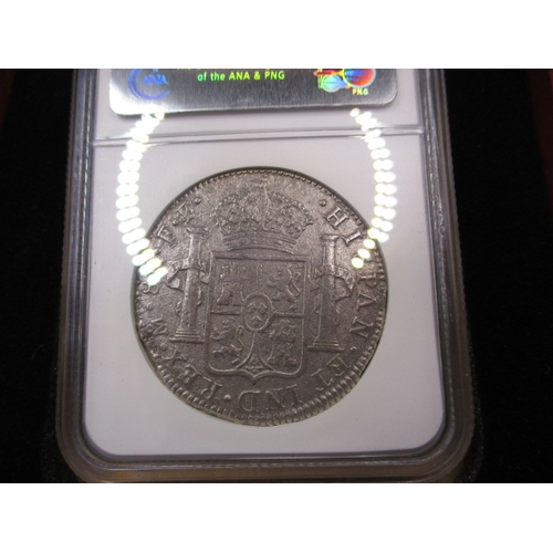 189 - A 1782 Mexican 8 Reals silver coin, a shipwreck recovery from the Spanish El Cazador which sank in 1... 