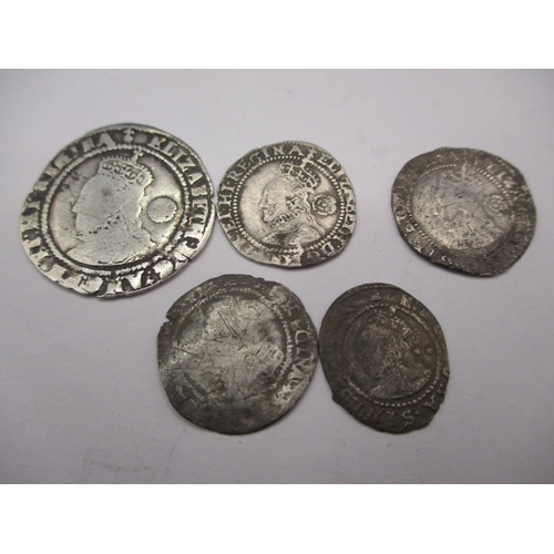 205 - Five, Elizabeth I silver hammered coins, all in well circulated condition