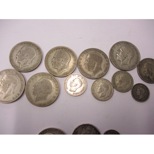 212 - A parcel of silver and part silver pre-decimal coins, all in circulated condition, approx. gross par... 