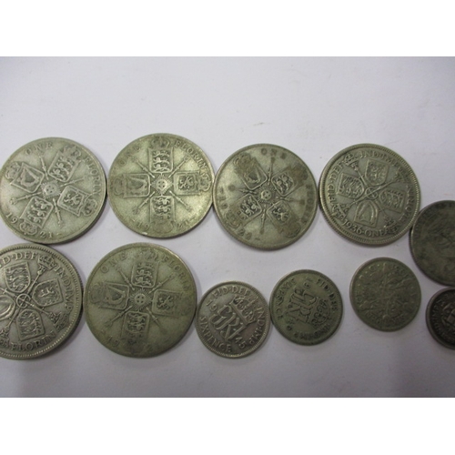 212 - A parcel of silver and part silver pre-decimal coins, all in circulated condition, approx. gross par... 