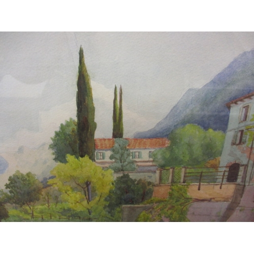 347 - A continental costal scene watercolour, signed lower right, approx. frame size 78x60cm in good pre-o... 