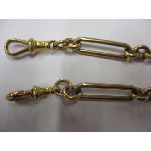 89 - A vintage 9ct yellow gold watch chain, approx. weight 18.2g, in useable pre-owned condition