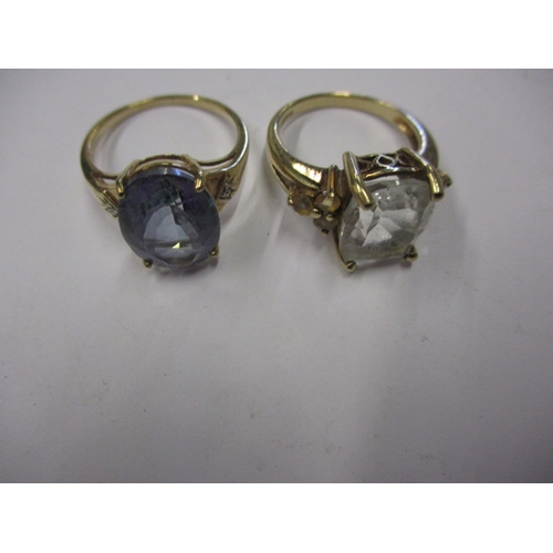 26 - Two vintage 9ct gold dress rings, approx. ring sizes ‘N+ & P’, both in good useable pre-owned condit... 