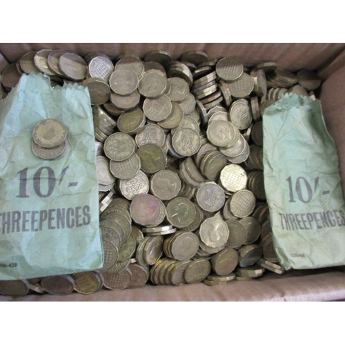 221 - A large quantity of world coins to include Victorian and later examples and approx. 10kg brass 3d pi... 