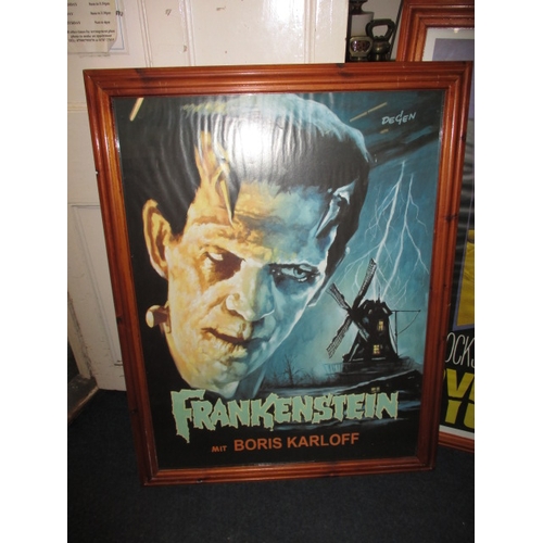 357 - 4 Framed posters, all for vintage science fiction based films, approx. size of largest 110x79cm