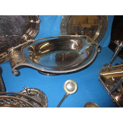 64 - A parcel of plated metal items, all in used condition