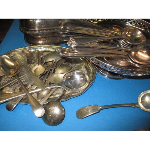 64 - A parcel of plated metal items, all in used condition