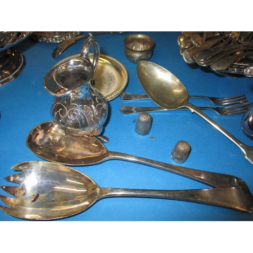 64 - A parcel of plated metal items, all in used condition