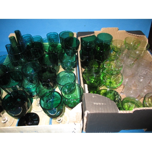 65 - A parcel of antique and later drinking glasses, to include hand-blown examples, all in used conditio... 