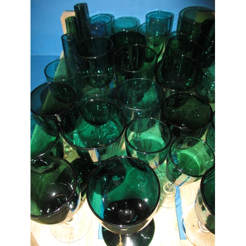 65 - A parcel of antique and later drinking glasses, to include hand-blown examples, all in used conditio... 