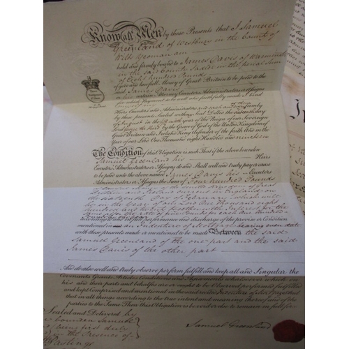 66 - Seven antique indentures, the earliest dating 1797, most related to Wiltshire