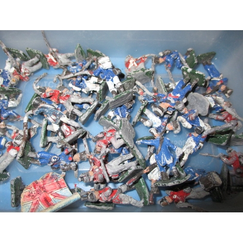 69 - A quantity of vintage die-cast model soldiers, various sizes, all in play worn condition