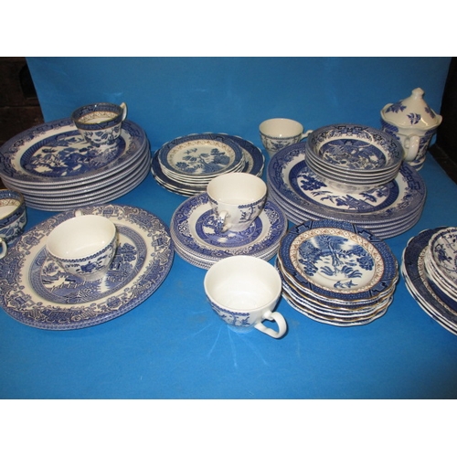 77 - A quantity of blue and white ceramics, various makers and ages. All with no observed damage