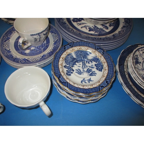 77 - A quantity of blue and white ceramics, various makers and ages. All with no observed damage