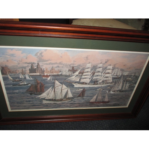 89 - Three framed pictures, various scenes, approx. size of largest 89x64 in useable pre-owned condition