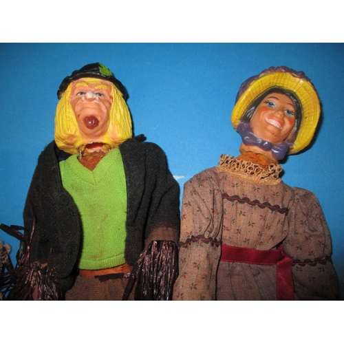 97 - 4 vintage dolls, to include a Worzel Gummidge and Aunt Salley, with age related marks and some deter... 