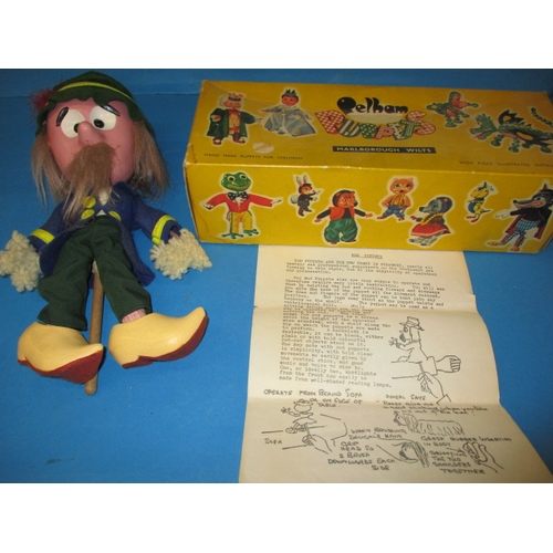 113 - A 1960s Pelham rod puppet, Mr Rusty from the magic roundabout, in original box with instruction pape... 