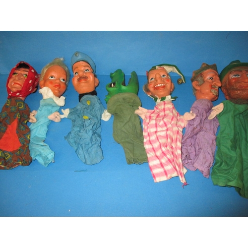 116 - 7 Vintage German hand puppets, dating C1960s, all in used condition