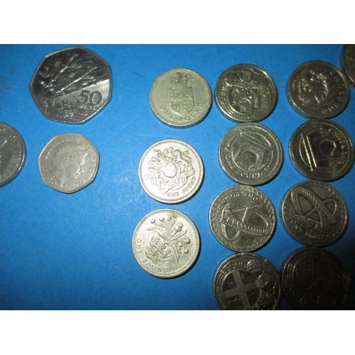 159 - A quantity of collectable 50p £1 & £2 coins, all in circulated condition