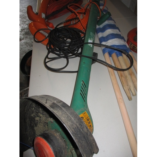 177 - A quantity of shed clearance items, to include grass strimmer’s, both PAT tested, a sack barrow and ... 