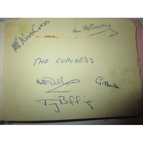 178 - An autograph book with numerous autographs, most obtained at the Rhodes centre in Bishops Stortford,... 