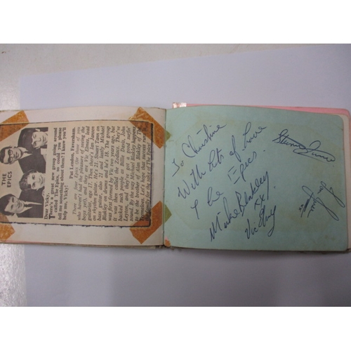 178 - An autograph book with numerous autographs, most obtained at the Rhodes centre in Bishops Stortford,... 