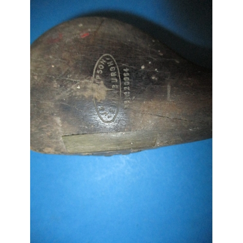 186 - An antique driver golf club, marked to head, possibly having been cut down, approx.  length 81cm