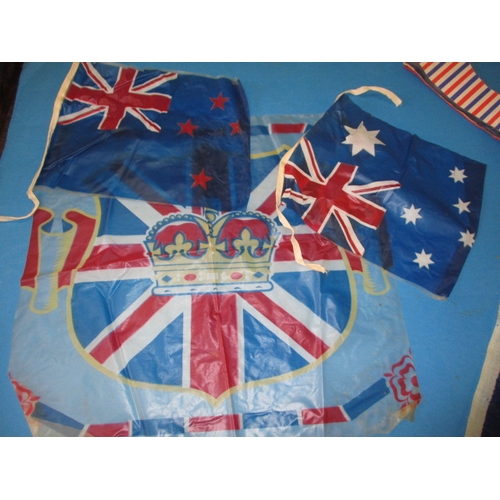 213 - A quantity of 1950s and other coronation bunting and related flags, all in used condition with some ... 