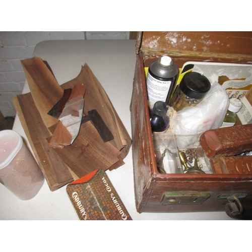 225 - A quantity of restoration items, mainly for clocks. To include veneers, clock parts and books