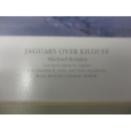 227 - A framed limited edition print “Jaguars over Kilduff” with certificate and signed to mount, approx. ... 