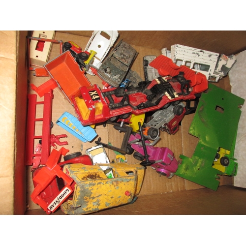 235 - A large quantity of vintage die-cast model vehicles, to include tractors and farm machines, all in p... 